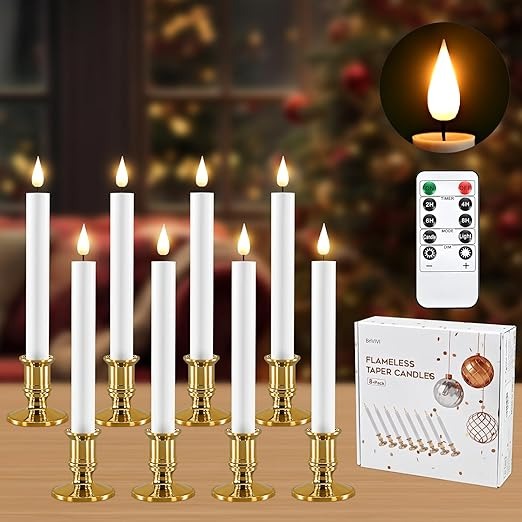 8-Pack BriVIVI LED Flameless Candle 9.64'' with Remote Timer On Sale for $16.99 with coupon code 3L5SM78U
