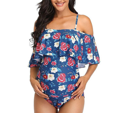 Off-Shoulder Maternity Swimsuit