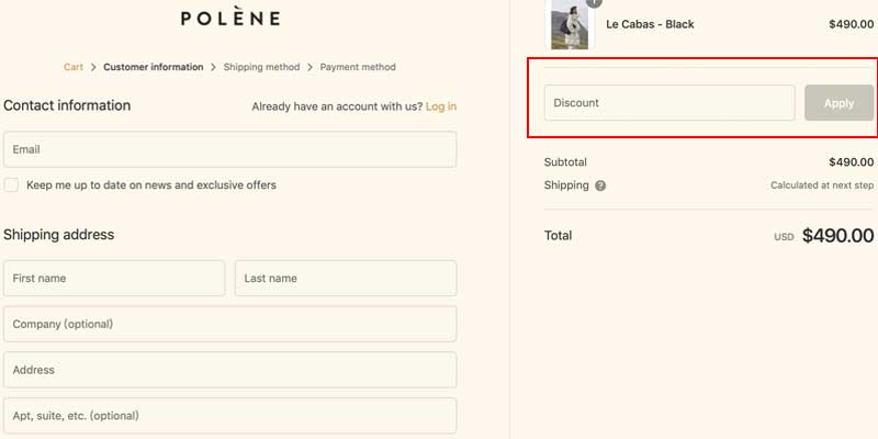 Polene discount code