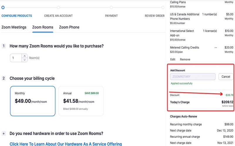 Zoom discount code