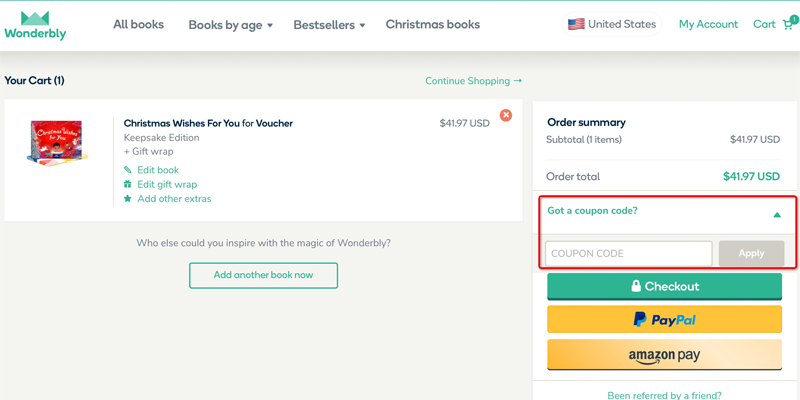 Wonderbly coupon code