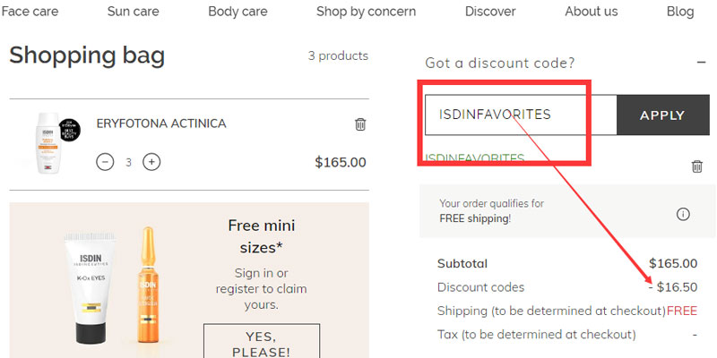 isdin discount code