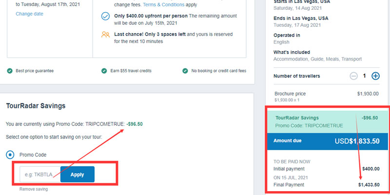 tourradar promo code 10 off